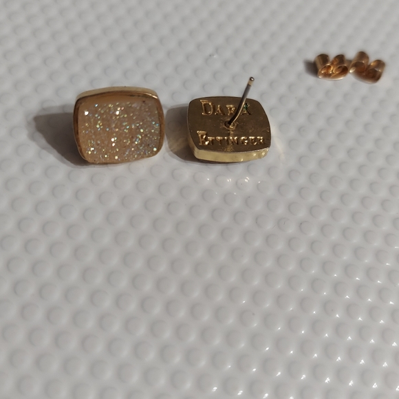 Dara Ettinger Gold Tone/Aurora Borealis Drusy Earrings - Picture 5 of 6